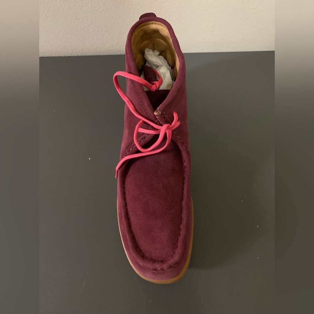 NWOT Hush Puppies Mens Bridgeport Wine Red Suede Chukka Boots US Size 13 - Picture 9 of 14